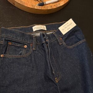 Abercrombie & Fitch Women's Dark Blue Straight Jeans